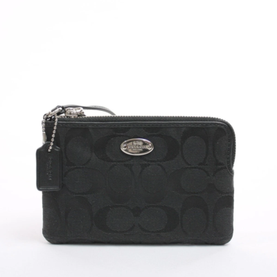 Coach Signature Canvas Corner Zip Wristlet