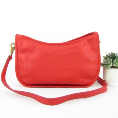 Coach Vintage Red Leather Swinger Bag