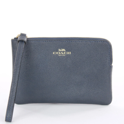 Coach Crossgrain Leather Zip Wristlet