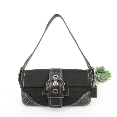 Coach Vintage Y2K Black Signature Baguette Bag