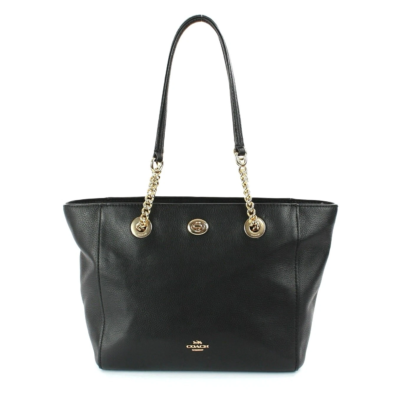 Coach Black Pebbled Leather Tote Bag