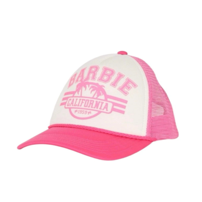 Barbie California Pink Trucker Hat – OSFM – Adjustable Mesh Cap (2024 Mattel)
