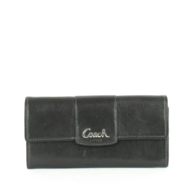 Coach Black Leather Snap Wallet