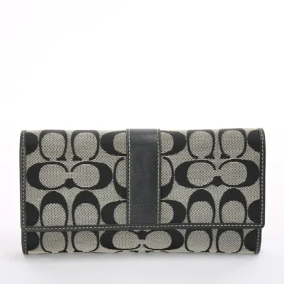 Coach Signature Checkbook Canvas Wallet