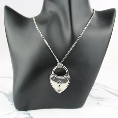 Juicy Couture Silver Tone Heart Padlock Pendant Necklace