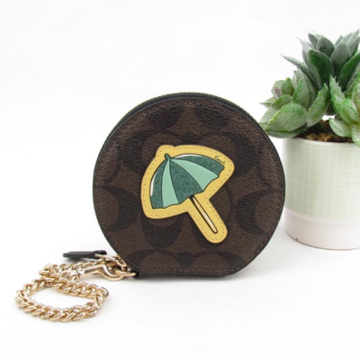 Coach Signature Round Coin Case