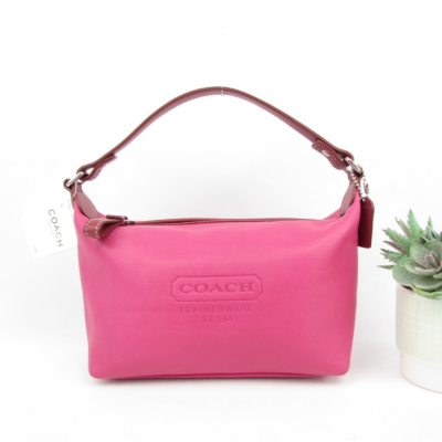 Rare Vintage Coach Pink&Red Baguette Leatherware Bag