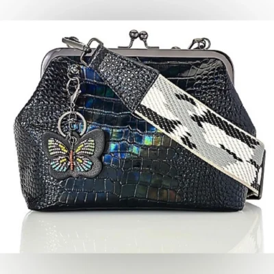 Sharif Leather Kiss Lock Convertible Crossbody Bah